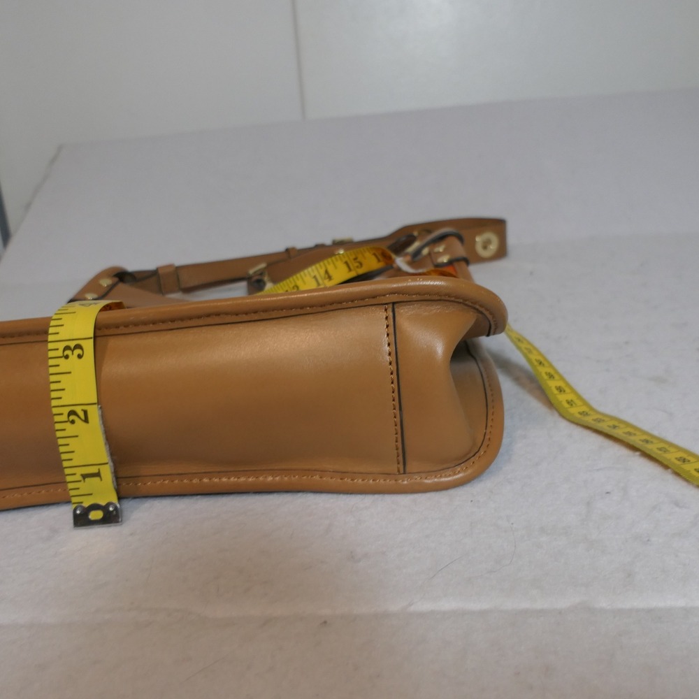 Michael Kors Womens Sullivan Messenger Bag L Tangerine Tan Canvas Leather Bold - Picture 10 of 16